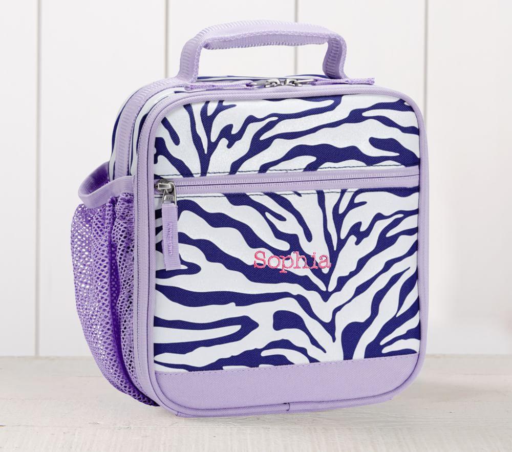 Mackenzie Lavender Zebra Glitter Lunch Box